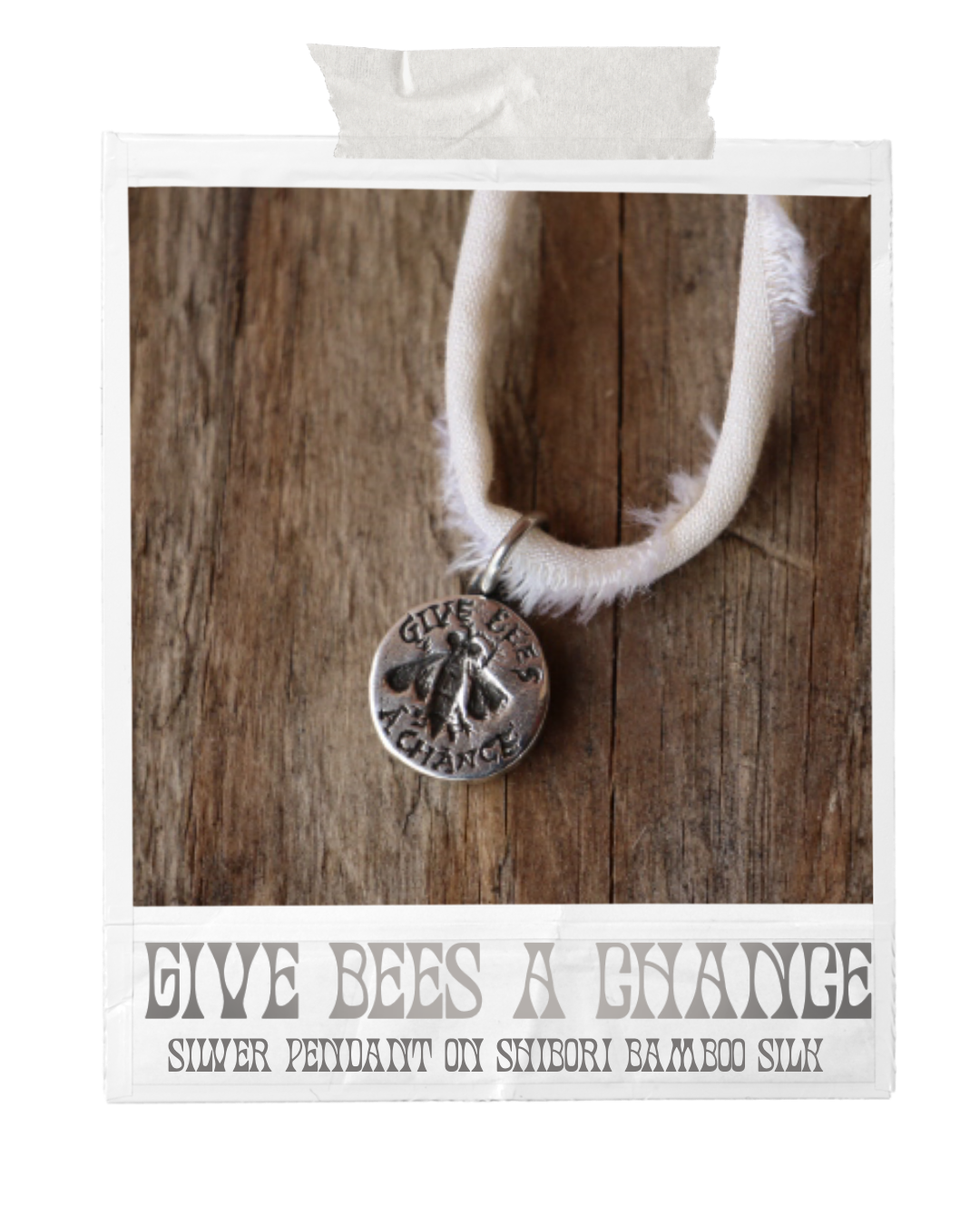 Give Bees A Chance Silver Pendant
