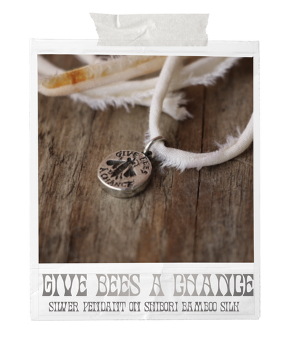 Give Bees A Chance Silver Pendant