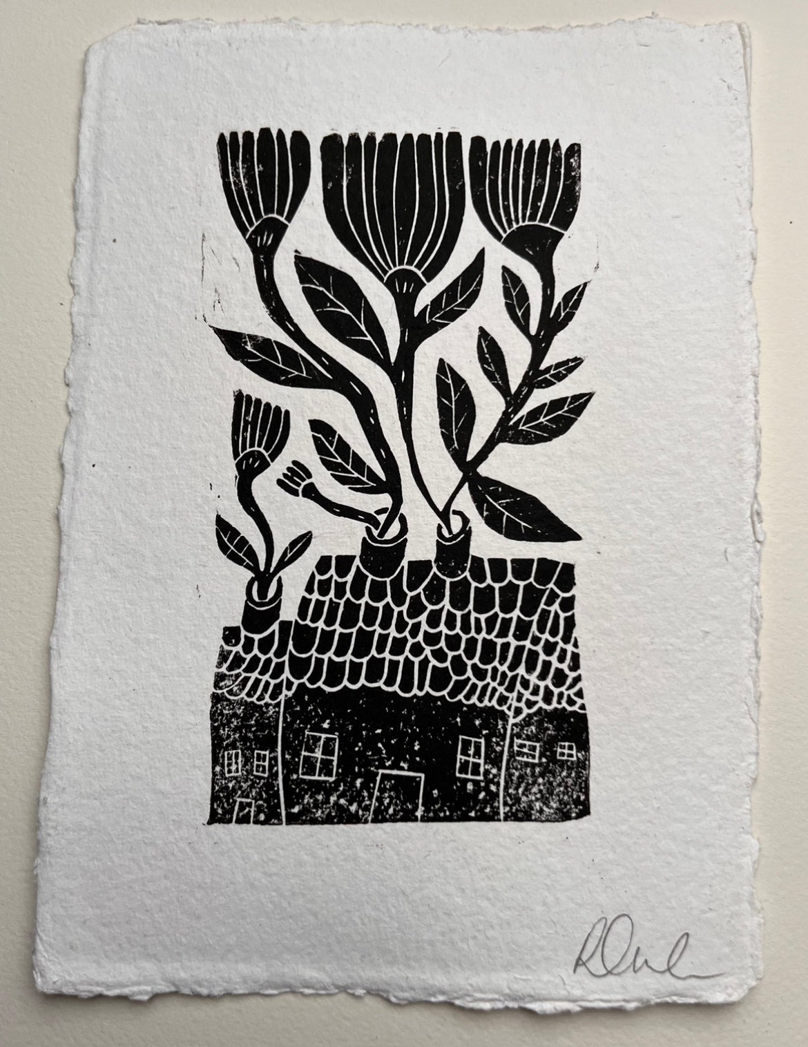 House Plant Linoprint - Rachel Emberton